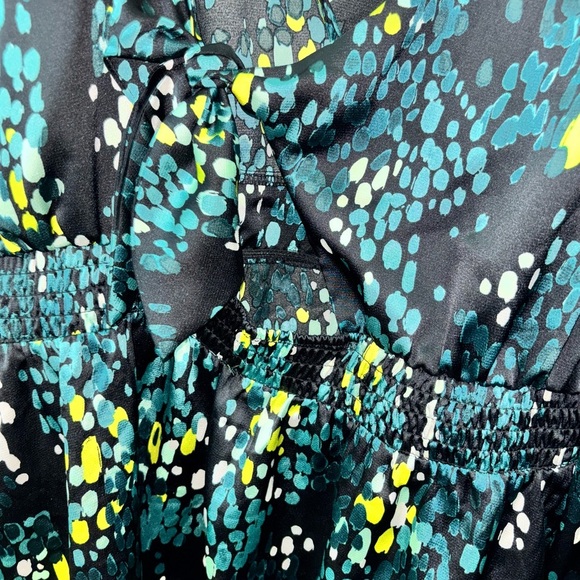 Torrid Satin Surplice Tie Cut Out Back Long Sleeve Blouse - Picture 3 of 8